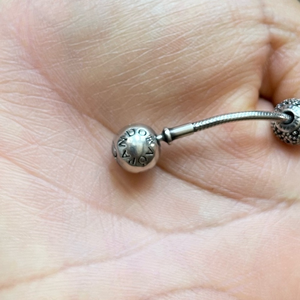 Retired Pandora Essence Snake Bracelet w/ 3 Essence Charms EUC - Picture 2 of 13